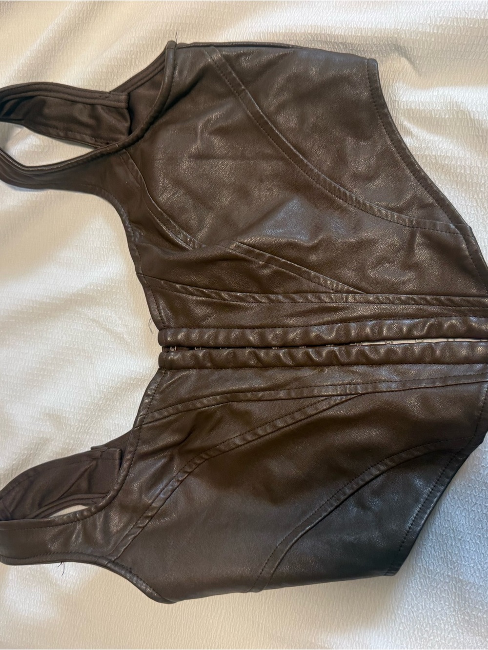 Kids Brown Faux-Leather One Piece Swimsuit